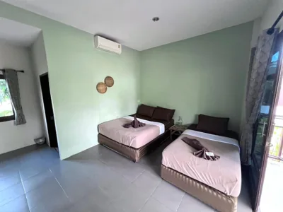 Twin Room with Garden View — Tiki Beach Koh Phangan Beach Restaurant Bar and Coworking
